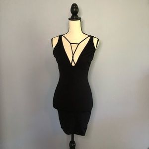 Forever21 Black BodyCon Dress w/ neck details